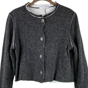 Cut Loose Cotton Wool Sweater Size M Gray Asymmetric Art To Wear Gritty Boho